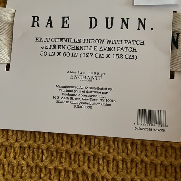 Rae Dunn - BLESSED - chenille blanket - Picture 3 of 3